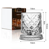 270ml Rotating Whiskey Glass Transparent Spinning Whiskey Tumbler for Home Bar Party Style 2