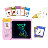 Talking Flash Cards Toy with 510 Words and Drawing Tablet for Boys and Girls Pink
