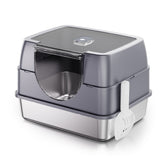 Stainless Steel Litter Box with Lid Front Entry Top Exit Kitty LitterBox with Large Space and Odor Control