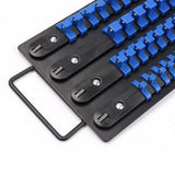 80Pcs Set Socket Organizer Tray Portable Multi-Size Socket Holder Blue