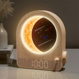 Sunrise Dual Alarm Clock with Moon Lamp Wake Up Light for Bedroom Use