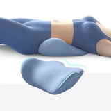 Lumbar Support Sleeping Pillow Memory Foam Cushion Waist Support for Side and Back Sleepers Blue