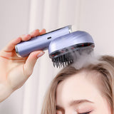 Portable Wireless Electric Hair Comb with Vibration and Oil Mist Spray Purple