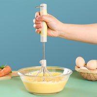 Semi-automatic Egg Beater Adjustable Stainless Steel Egg Mixer