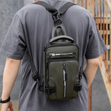 Men's Anti-theft Sling Bag Cross-body Bag Chest Bag Messenger Backpack Green