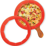 Adjustable Pie Crust Edge Shield Silicone Guard for Baking Red