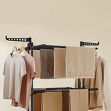 4 Tier Folding Drying Rack with Wheels Clothes Air Drying Rack Black