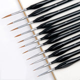 11 PCS Artist Paint Brush Detail Brush Set for Watercolor Acrylic Oil Black