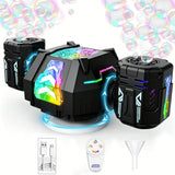RGB LED Bubble Machine Rechargeable for Party Wedding Event Use Black