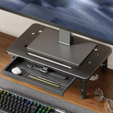 Computer Monitor Laptop Riser Desktop Organizer Space Saver Adjustable Height Black
