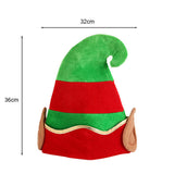 Christmas Elf Santa Hat for Adults with Bent Horns and Ears