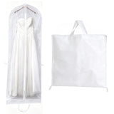 180cm Non Woven Garment Bag for Wedding Dresses Foldable Dust Cover with Clear Viewing Window White