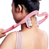 6-Roller Hand Neck Shoulder Massager Handheld Massager Pink