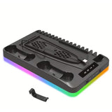 PS5 Slim/Pro Docking Cooling Station with Controller Charger & RGB Light Black