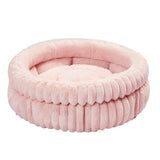 Donut Plush Pet Bed Soft Warm Nest for Cats Dogs Pink