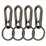 4 Pcs Metal Keychains Keyring Clip Holder Organizer for Home Car Keys Black