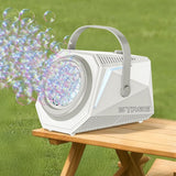 Remote Control Bubble Machine with LED Lights Bubble Maker Party Toy for Wedding Event White