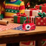 2-Pack Wrapping Paper Cutter & Tape Dispenser – Dual-Use for Holiday Gift Wrap