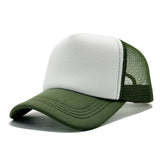 Adjustable Baseball Cap Breathable Mesh Trucker Hat for Outdoor Army Green