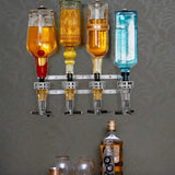 4-Bottle Wall-Mounted Wine Rack and Dispenser for Kitchen or Bar