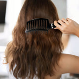 Detangle Nylon Boar Bristle Brush Head Scalp Comb Black
