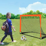 Portable Kids Soccer Goal Net Quick Set-up Training Equipment for Backyard Soccer Orange