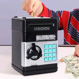 Electronic ATM Piggy Bank with Password Lock for Coins – Money Saving Box Toy Gift Black