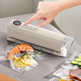 62kPa Vacuum Sealer Machine Compact Vacuum Sealer for Dry and Wet Food White