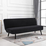 Stretch Armless Cover Sofa Bed Slipcover Protector Elastic Futon Protector Black