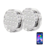 2PCS 13 LED RGB Submersible Light IP68 APP Control for Pool Pond