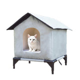 Outdoor Cat House Outdoor Cat House Weatherproof for Indoor and Outdoor Gray