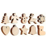 100Pcs Wooden Christmas Tree Decorations – Assorted Blank Shapes for Painting