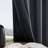 100% Blackout Curtain Panel with Black Liner – Heat & Light Blocking Black