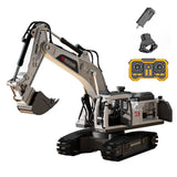 2.4G Remote Control Excavator 3 in 1 RC Digger with 3 Heads Gray White