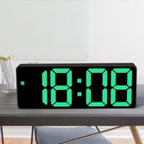 USB LED Digital Desk Alarm Clock with Temperature Date 3 Alarms Green