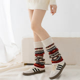 1 Pair Winter Multicoloured Socks Women Leg Warmer Gifts White