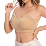 Bras for Women Non-Slip Seamless Padded with Removable Shoulder Straps Nude