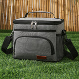 Insulated Lunch Box Leak-Proof Cooler Bag with 4 Pockets Gray