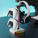 RGB Desktop Game Controller and Headset Stand with 9 Adjustable Light Modes
