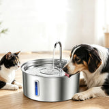 7L Stainless Steel Cat Dog Water Fountain Automatic Dispenser Style 2