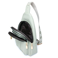 Women Sling Backpack Anti Theft Crossbody Bags with Adjustable Strap 5 Compartments Light Green