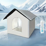 All-Season Outdoor Cat House Self-Warming Shelter for Cats and Small Pets Gray