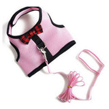 Rabbit Vest Harness Leash Lead Small Animal Pet Mesh Hamster Bunny Traction Rope Pink