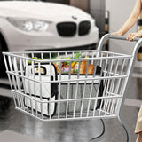 55L Foldable Car Trunk Organzier 6-Pocket Storage Box for Home Car Office White