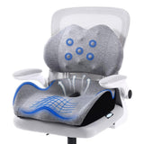 Memory Foam Seat Cushion Lumbar Support Pillow for Office Chair Wheelchair Gray