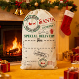 Christmas Gift Canvas Bags Santa Sacks with Drawstring Closure Style 2