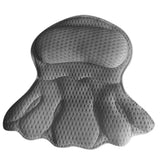 Bath Pillow with Suction Cups for Tub Neck and Back Support Gray