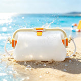 Silicone Beach Bag Foldable Waterproof with Handle for Camping Seaside White