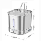 2L Cat Water Fountain Stainless Steel Tray Wireless Pump Cat Fountain for Dogs Cats
