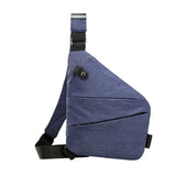 Men Anti-Theft Chest Pack Left Shoulder Sling Bag Travel Crossbody Bag Blue